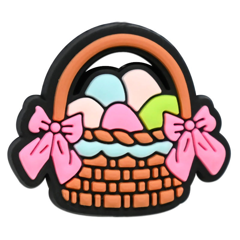 Cute Cartoon Easter Bunny Silicone Focal Beads