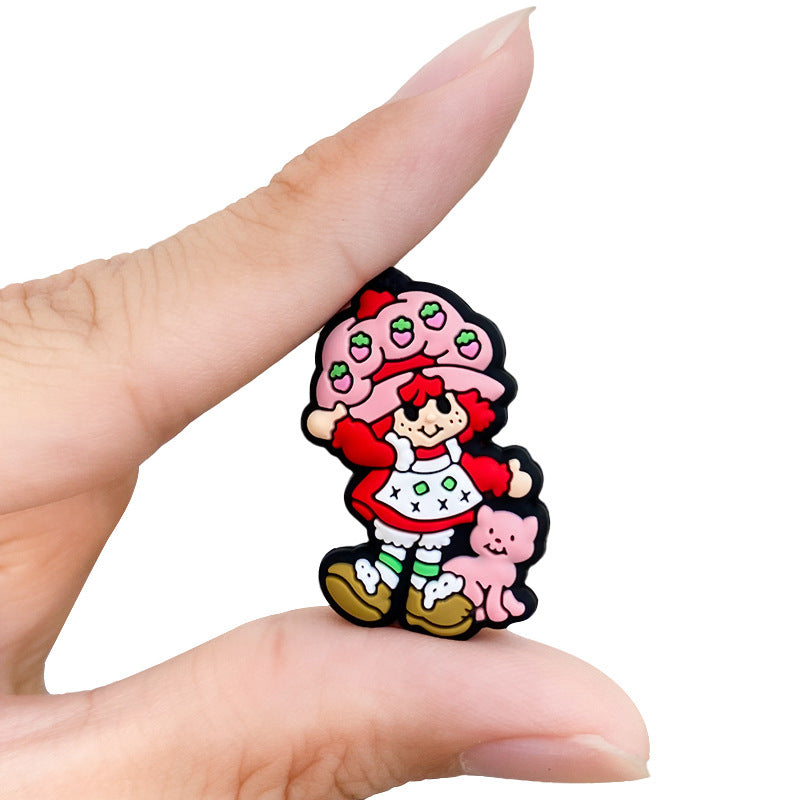10 pcs Strawberry girl silicone focal beads