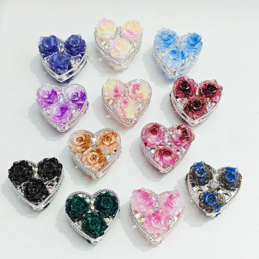 Alloy Double-Sided Heart Flower Jewelry Accessories Straight Hole Beads