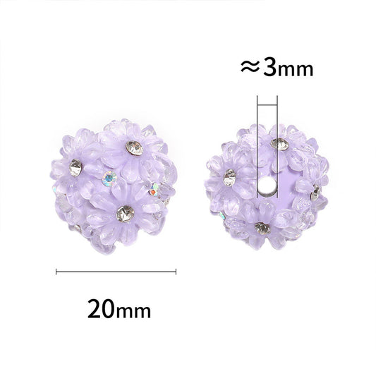 10 Pcs 3D Hairpin Hydrangea Loose Beads String Beads