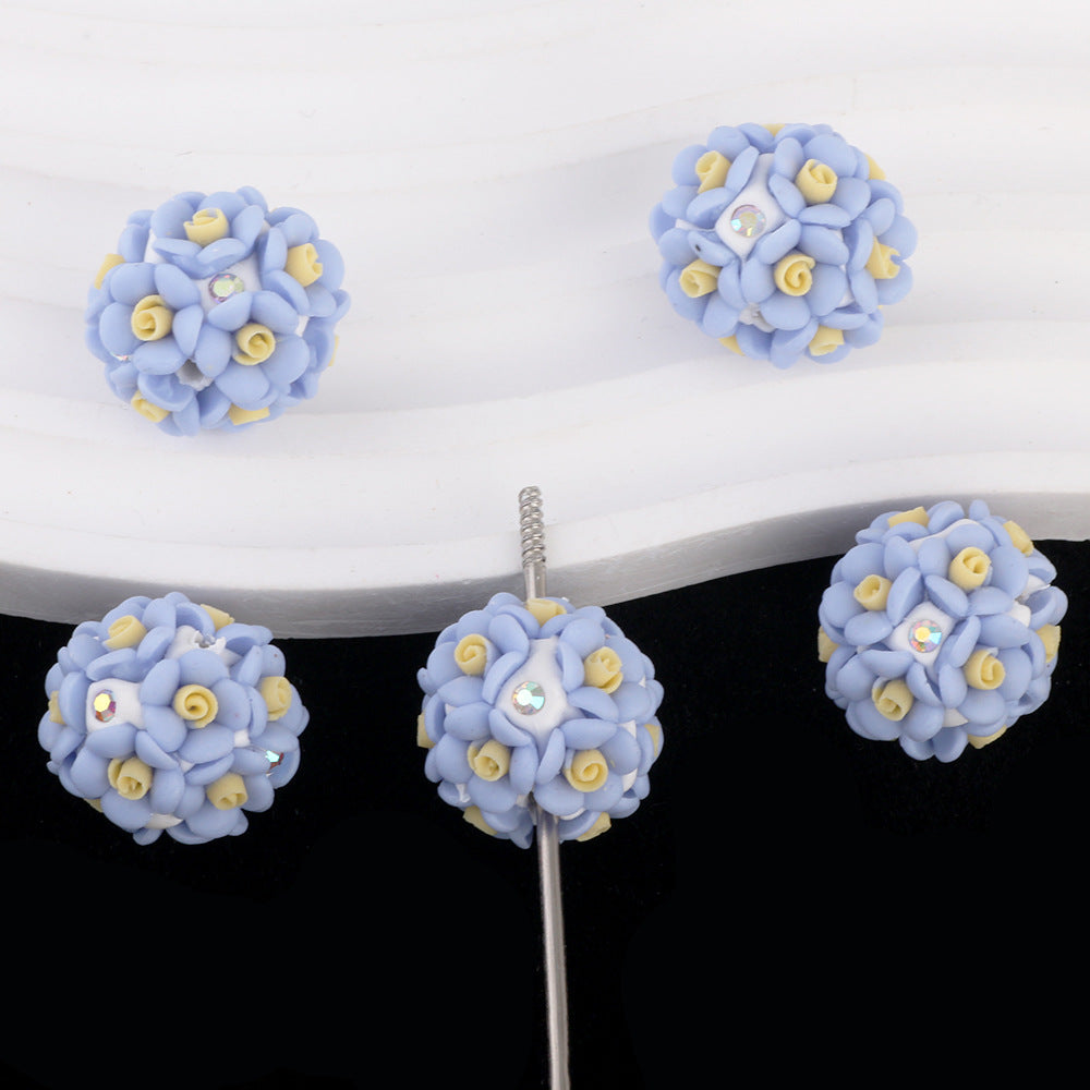 Simple Colorful Rose Ball Soft Clay Drill Ball Bead