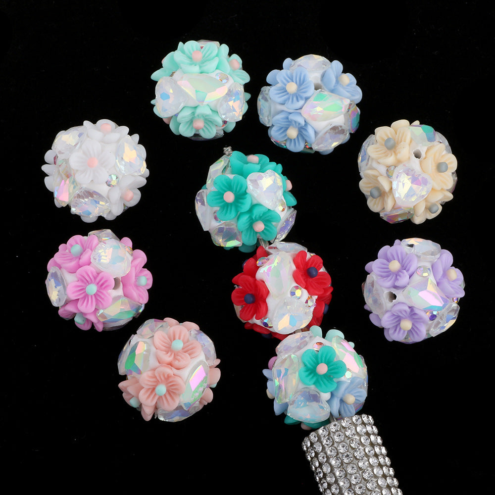 Flower Beads Luminous Zircon Flower Balls