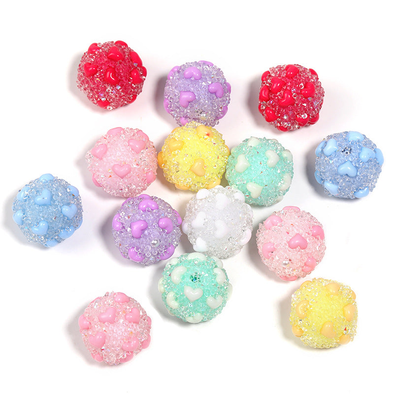 Heart-Shaped Rhinestone Sugar Fancy Beads
