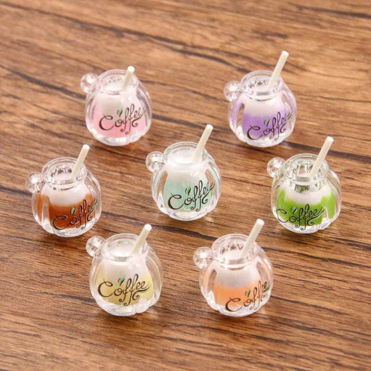 7 Colors 16*22mm DIY Resin Charms Accessories Luminous Two-tone Milk Coffee Cup Hair Accessories