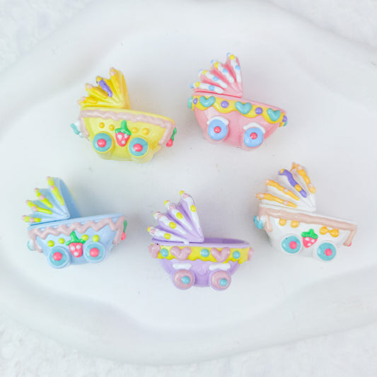 5 pcs Colorful Cute Trendy Hot-Selling Pen-Through Hand-Painted Baby Carriage Beaded Adorable Pen