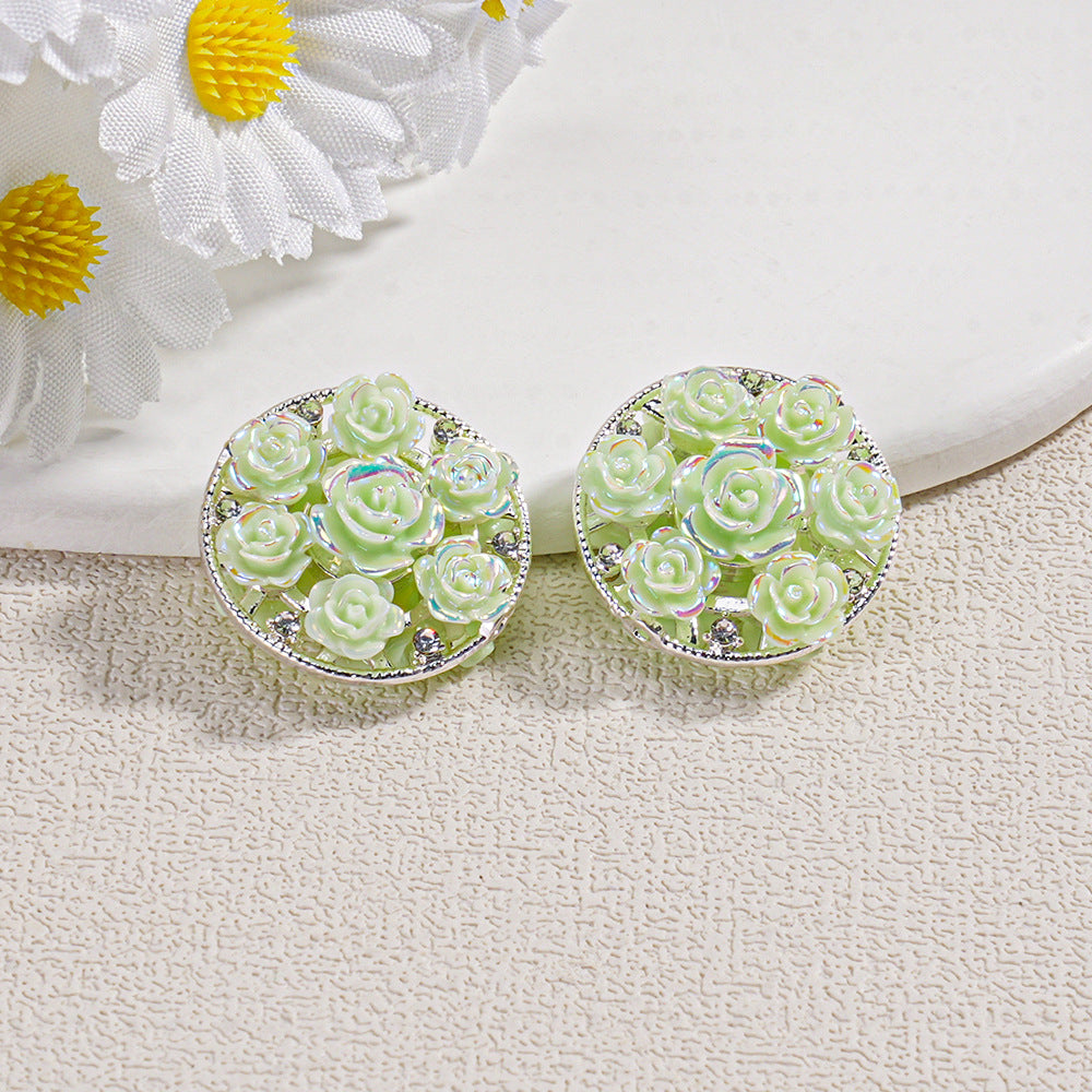 Round Double-Sided Resin Beads Gold and Silver Beads