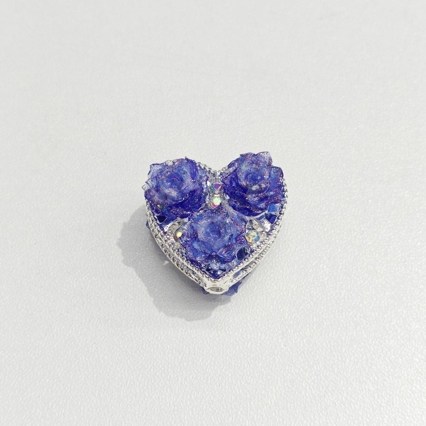 Alloy Double-Sided Heart Flower Jewelry Accessories Straight Hole Beads