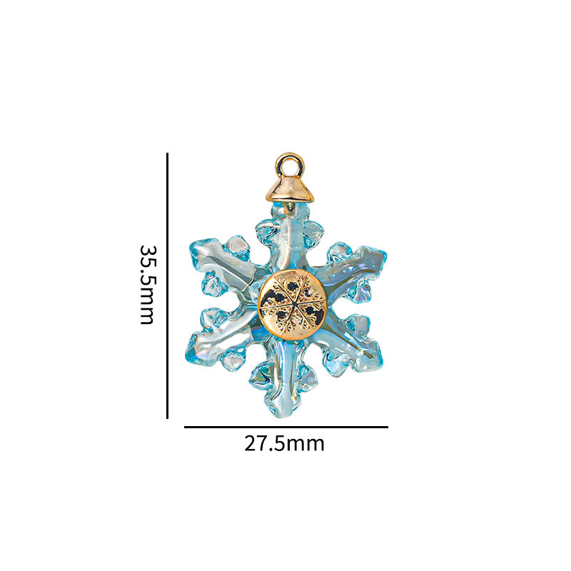 Mabe Transparent Snowflake Alloy Charm