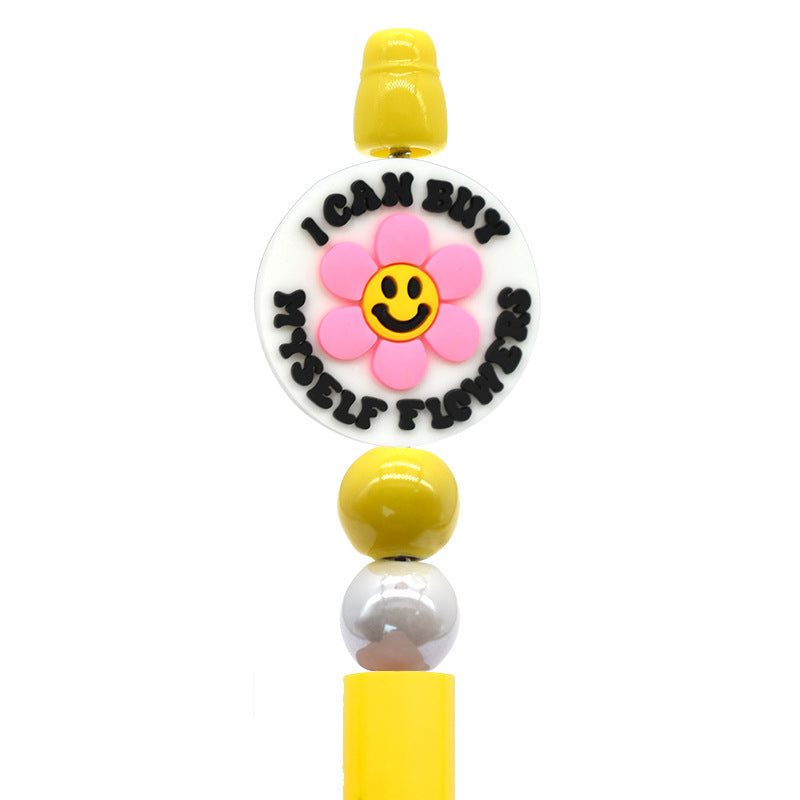 Cute Flower Handmade Beaded Silicone Focal Beads