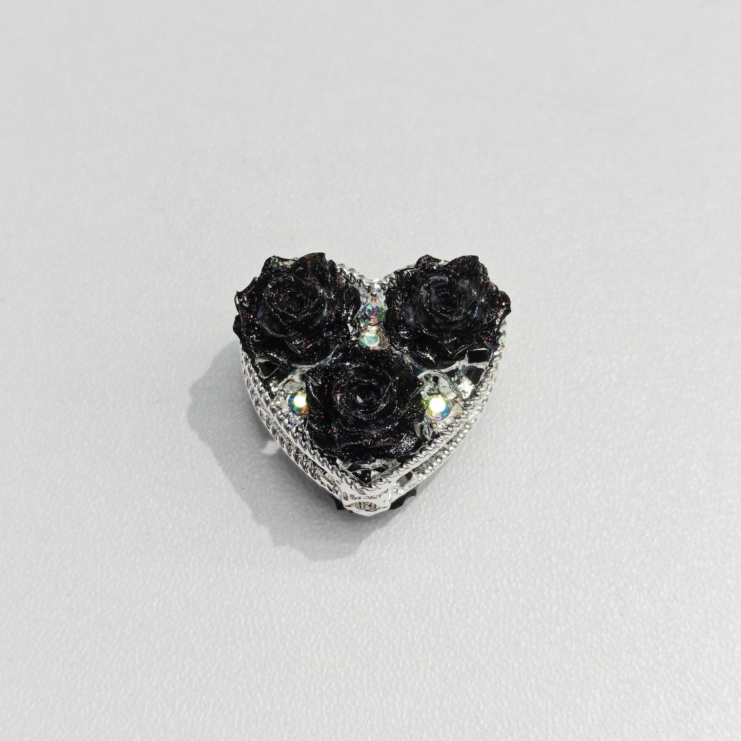 Alloy Double-Sided Heart Flower Jewelry Accessories Straight Hole Beads