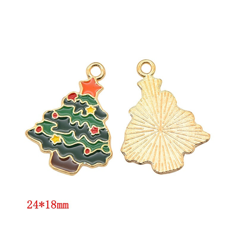 10 Pcs Christmas Series Alloy Hanging Ornaments