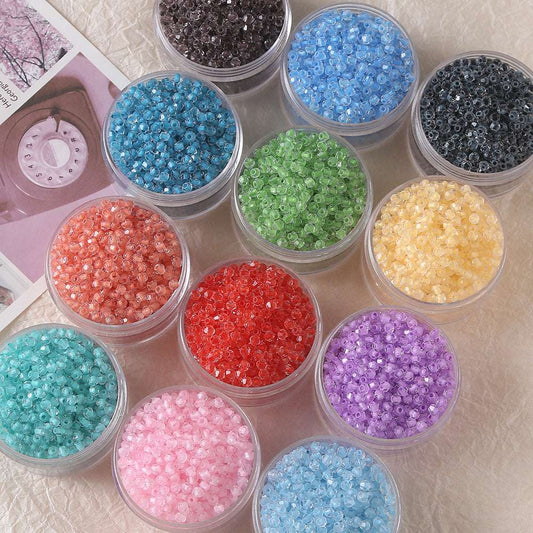 Colorful Faceted Glass Beads Rice Beads