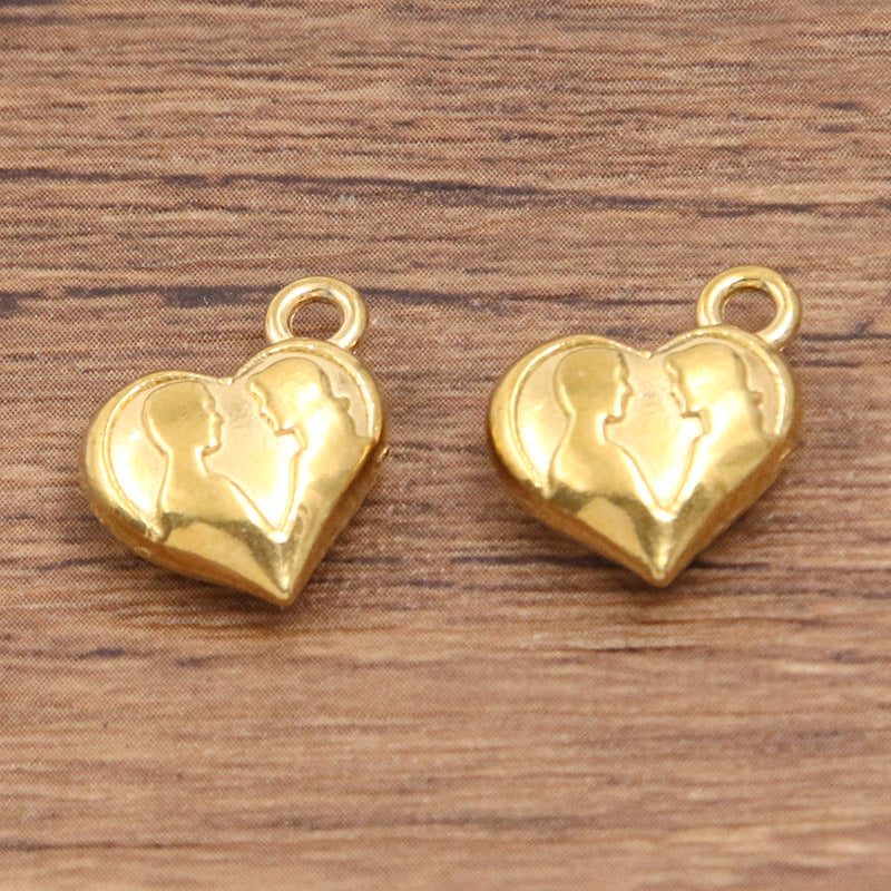 4 Styles 2 Colors Stainless Steel Gold Vacuum Plating Charm Bowknot Hat Heart Pendant