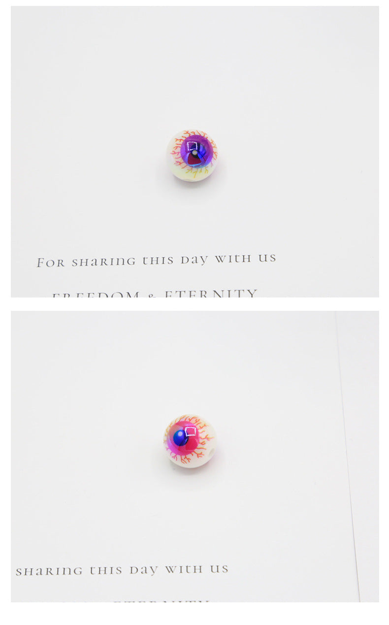 16mm Halloween Personalized Plating UV Colorful Horror Eyeball Beads DIY Handmade Beaded Loose acrylic roundBeads