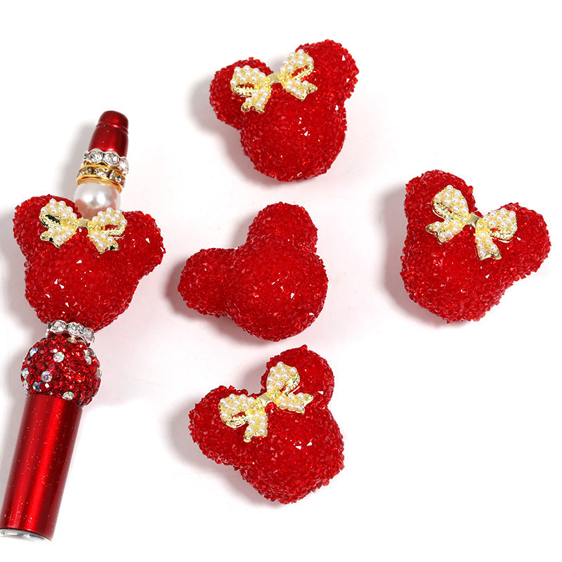 Dot Drill Bowknot Heart Sugar Ball Pen Hole Beads