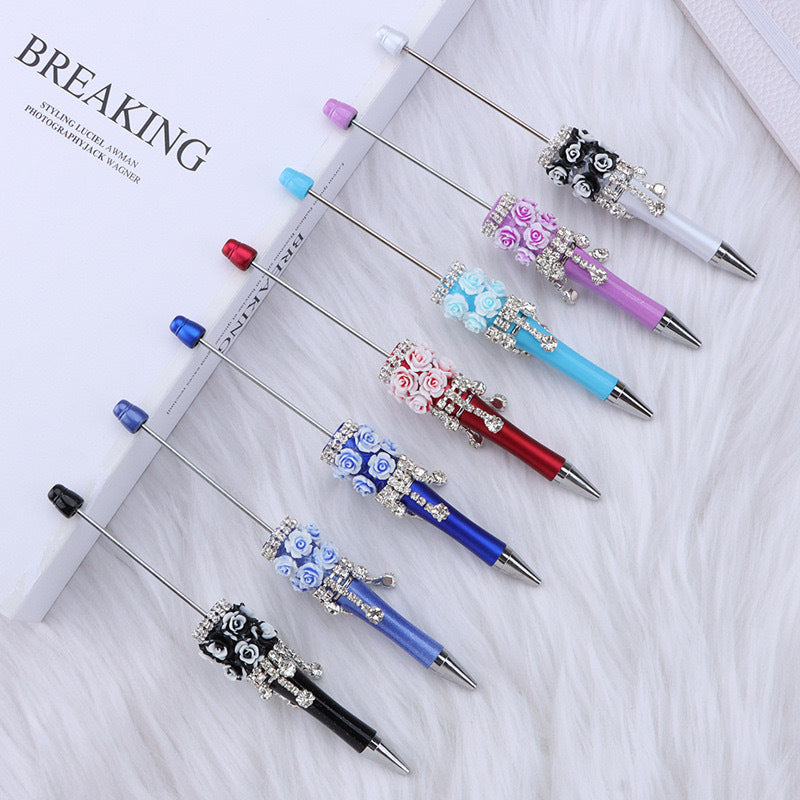 Flower beadable pen