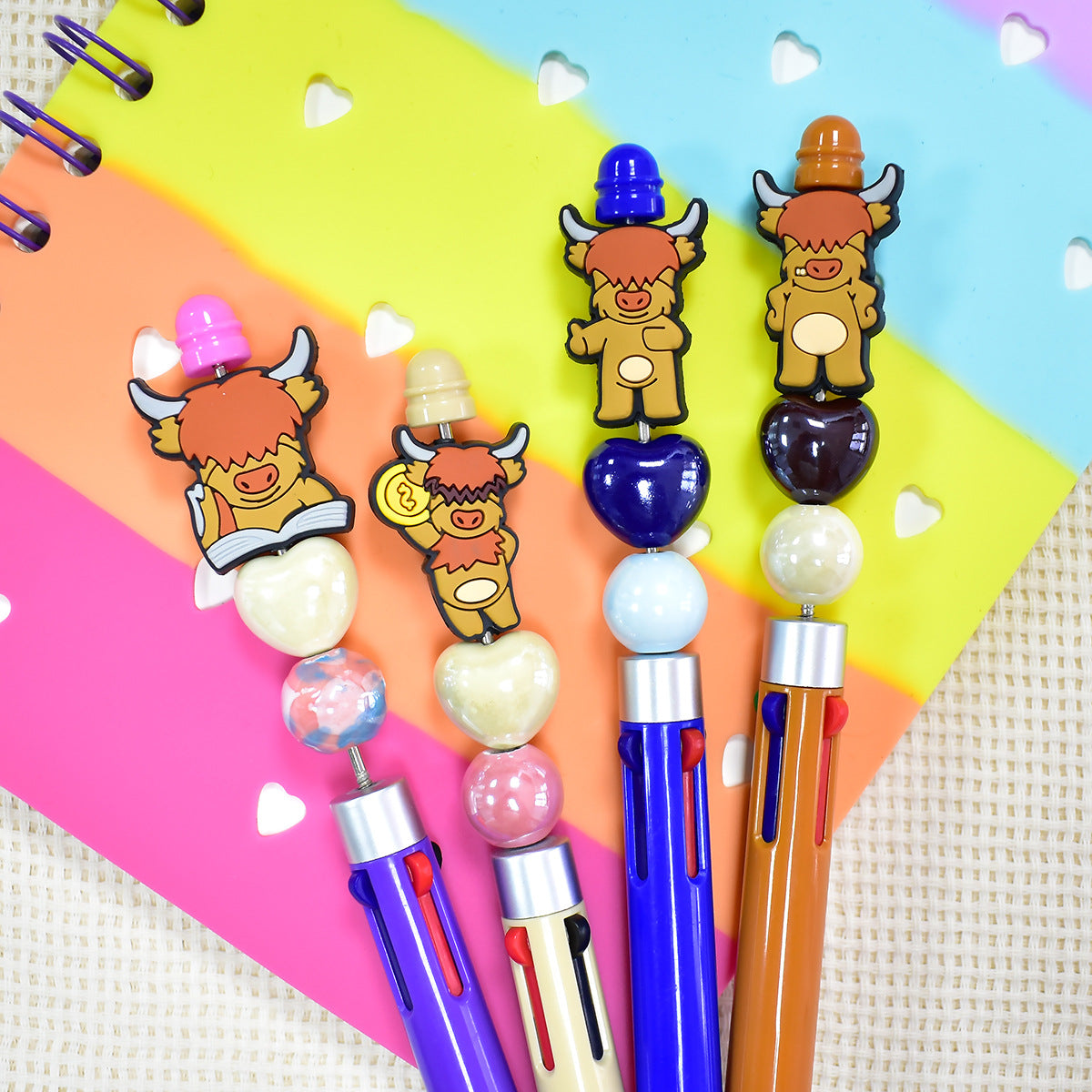 Cartoon Highland Cow Silicone Focus Beads Silicone Focus Beads