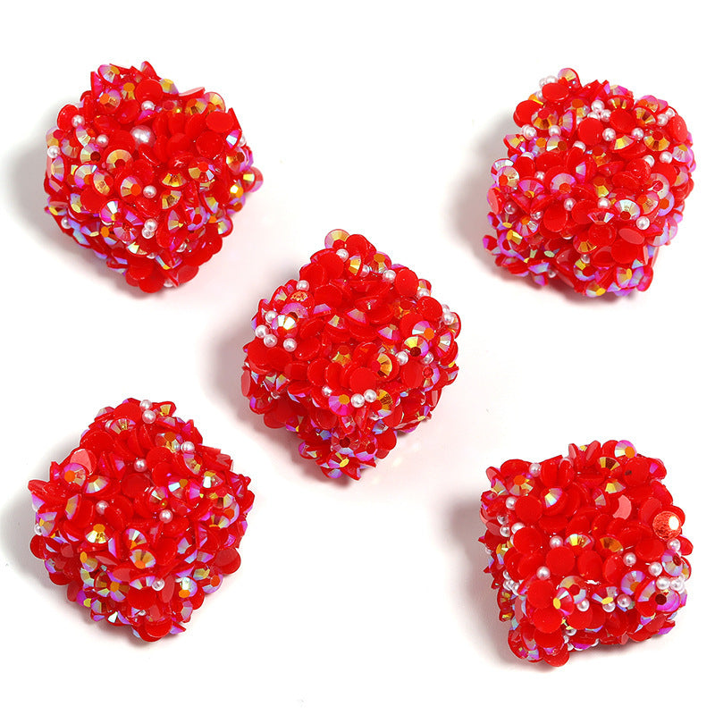 Colorful Resin Drill Soft Sugar Square Through-hole Beads