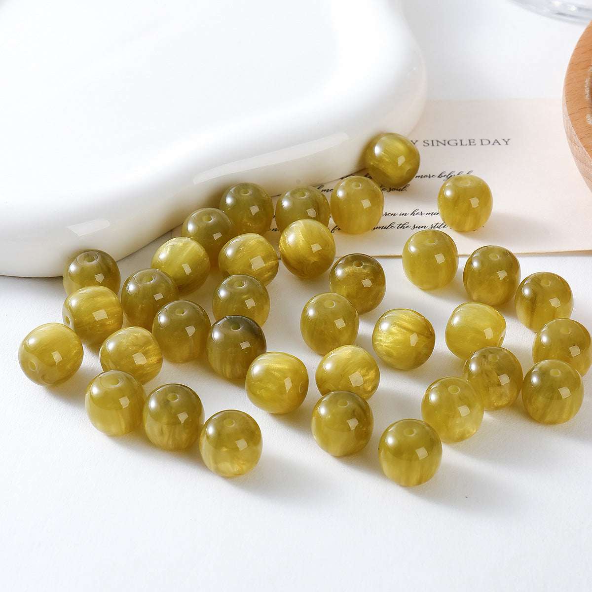 12mm fine glitter liquid sand faux cat's eye Resin beadable Beads