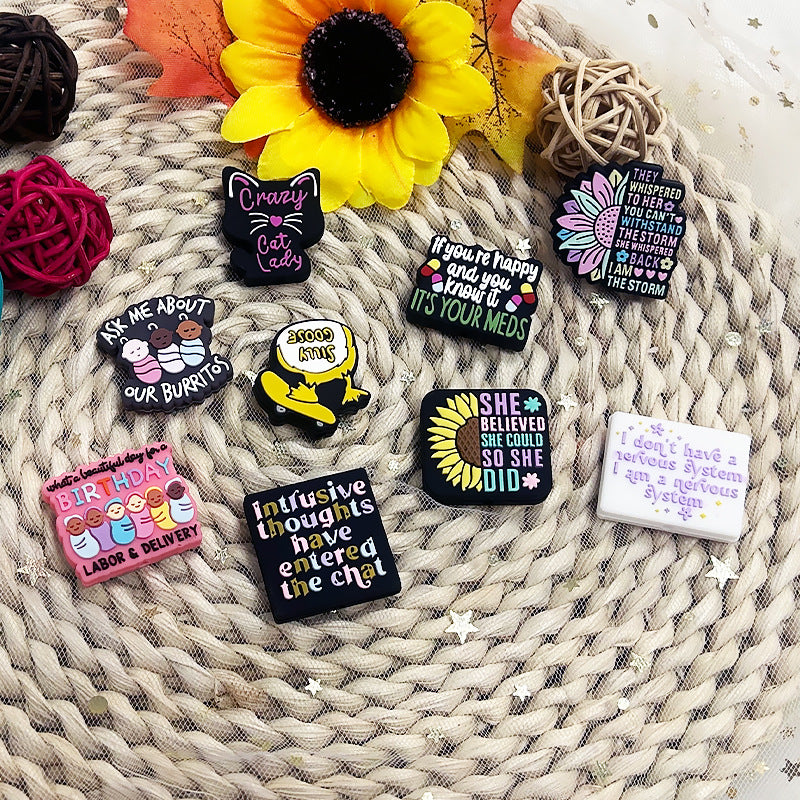 Silicone focal Beads Cartoon English Letter Soft Beads