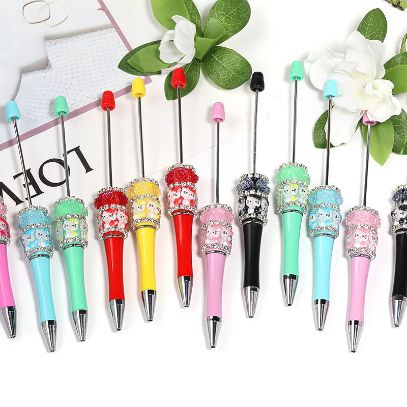 Cartoon Stress Relief Flower Beaded Pen