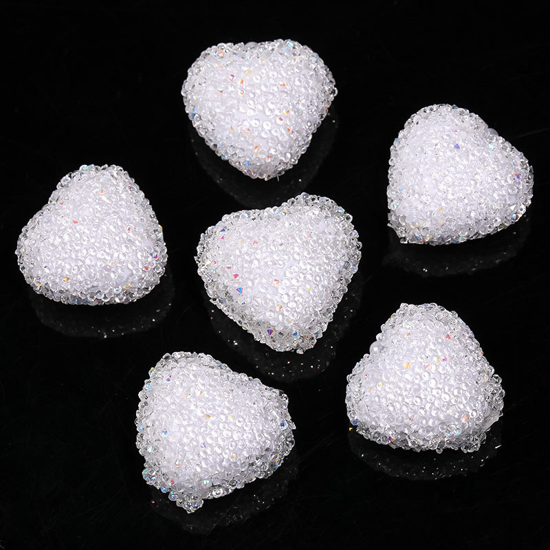 Colorful Rhinestone Soft Sugar Heart Drill Ball