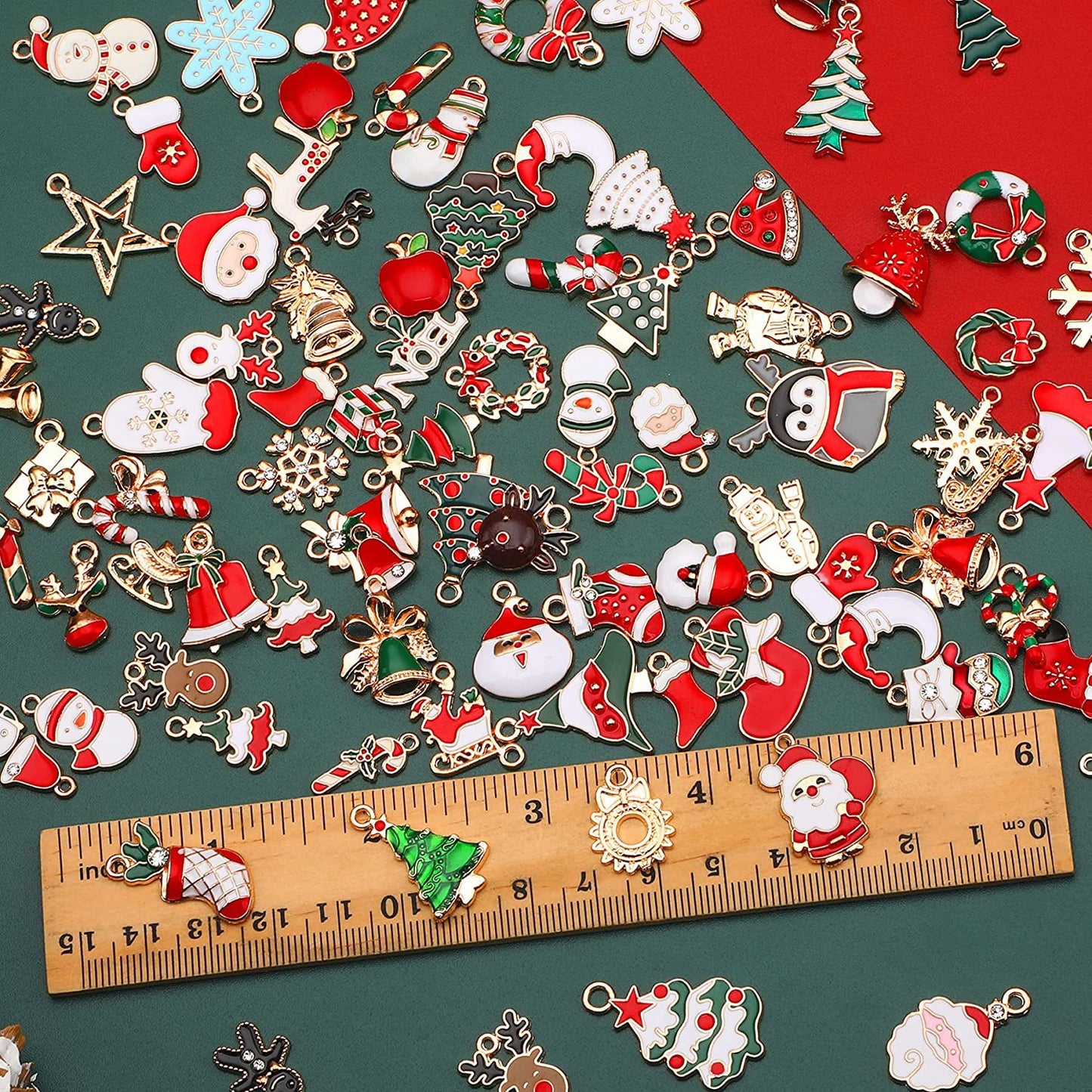 10 Pcs Christmas Series Alloy Hanging Ornaments