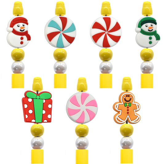 Christmas Beaded Pen Silicone Focal Beads