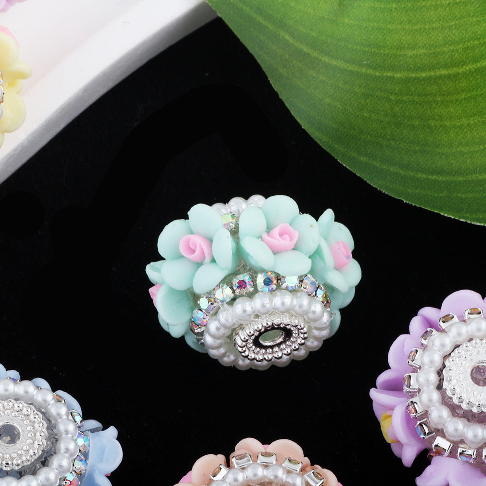 Flower Beads Flower Flat Beads Round Barrel Drill Balls