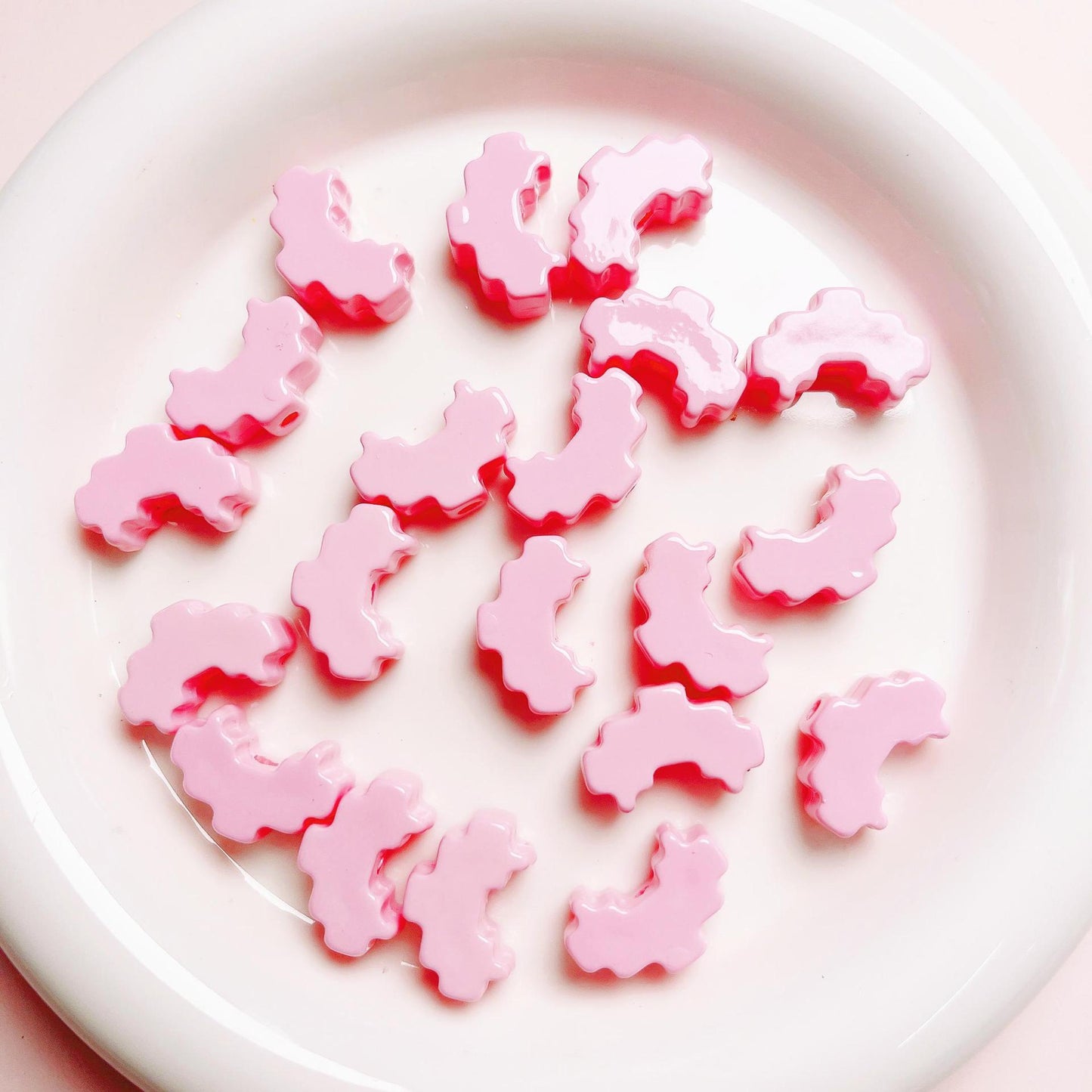 Pixel Heart Beads Enamel Acrylic Beads