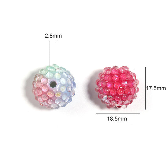 Aurora Mermaid Pearl Drill Ball Acrylic Through-Hole Round Bead