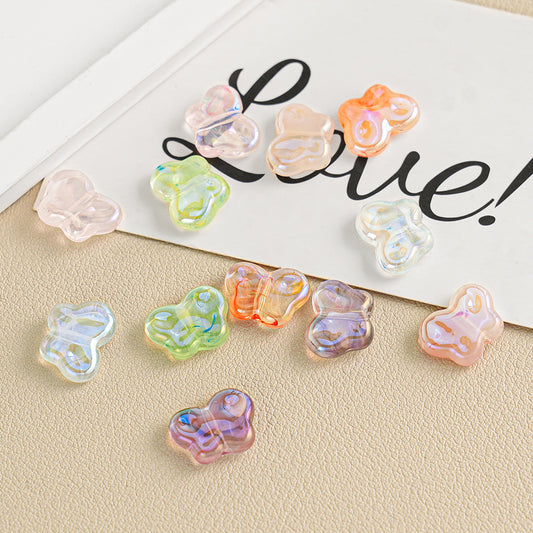 30 pieces of cloud transparent butterfly beads
