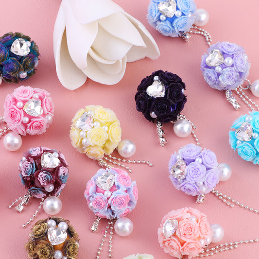 Rose Pearl Tassel Flower Ball