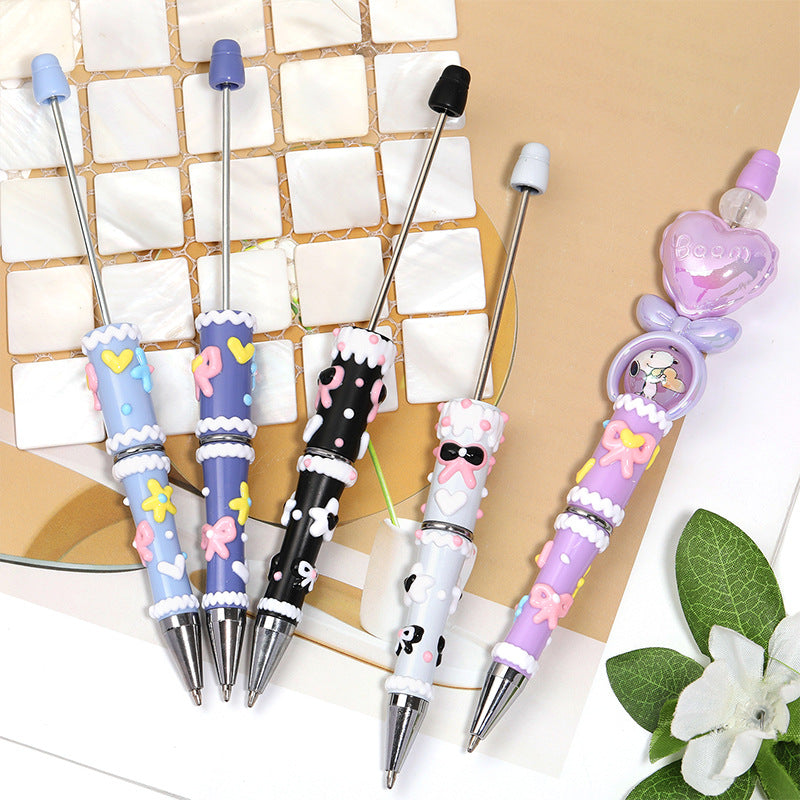 5 Pcs Hand-painted Bowknot Beaded Pen