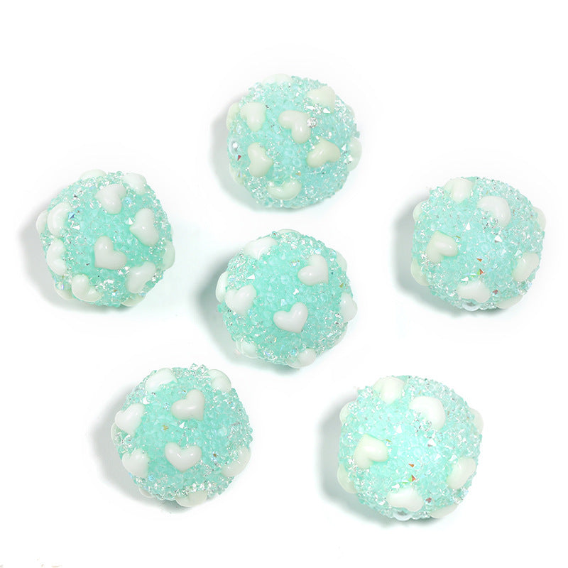 Sparkling Rhinestone Sugar Heart Full Diamond Beads