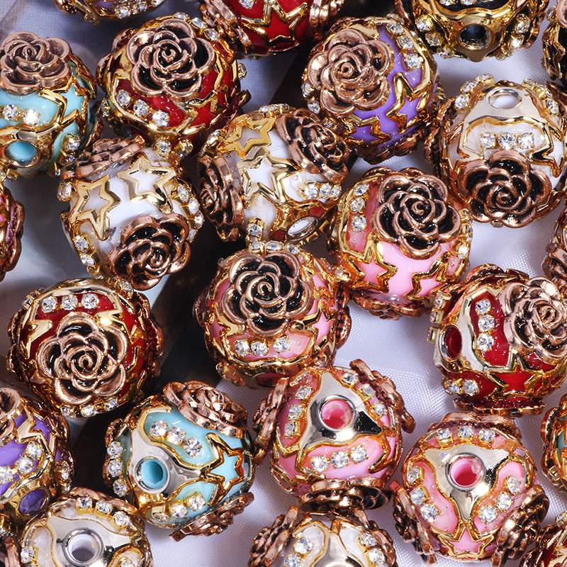 Vintage Black Gold Rose Flower Ball