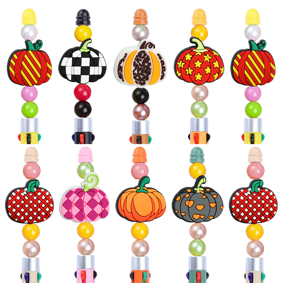 Halloween Pumpkin Silicone Focal Beads