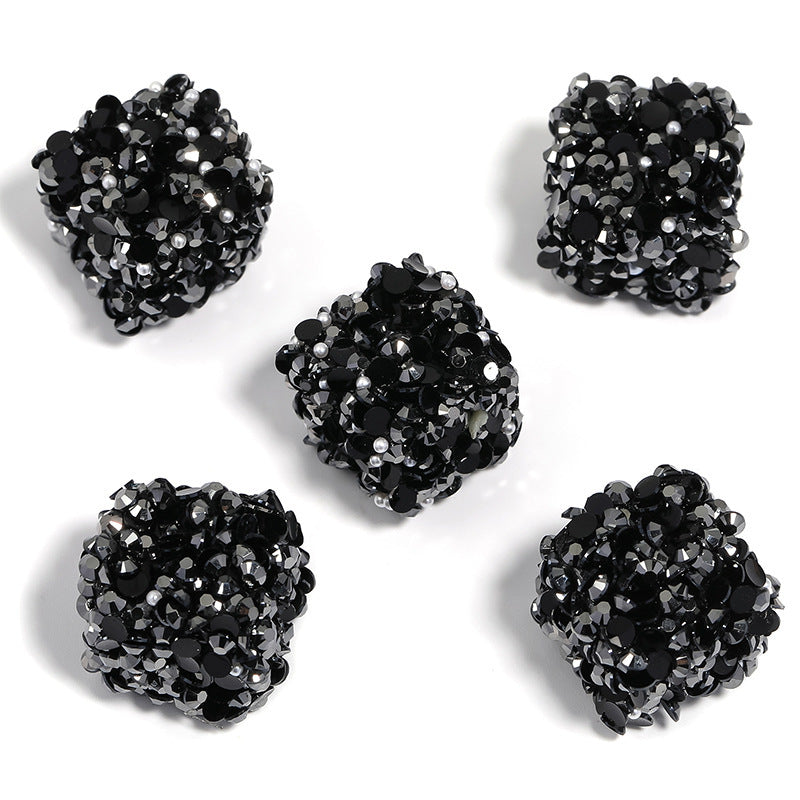 Colorful Resin Drill Soft Sugar Square Through-hole Beads
