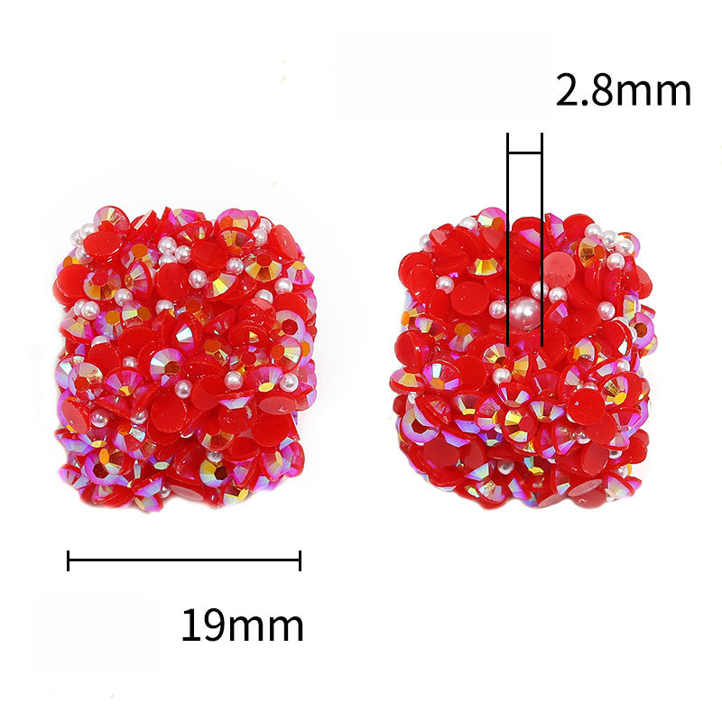 Colorful Resin Drill Soft Sugar Square Through-hole Beads