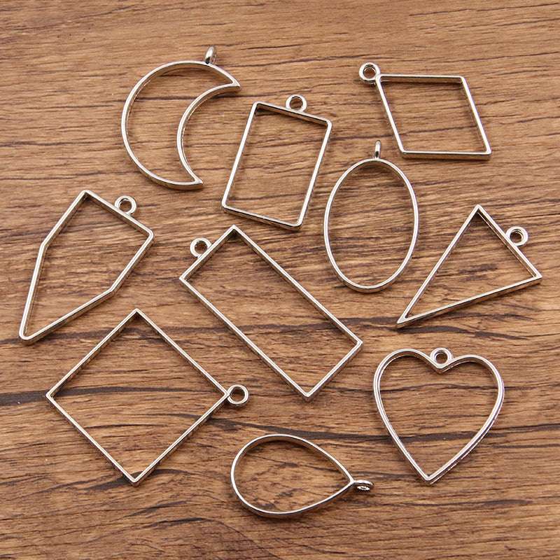 3 Colors DIY Alloy Jewelry Mixed Geometric Shapes Epoxy Resin Mold Frame