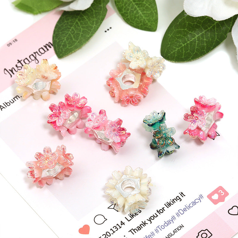 Resin Flower Spacers Beads