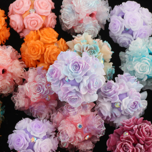 3d artificial soft rose flower ball