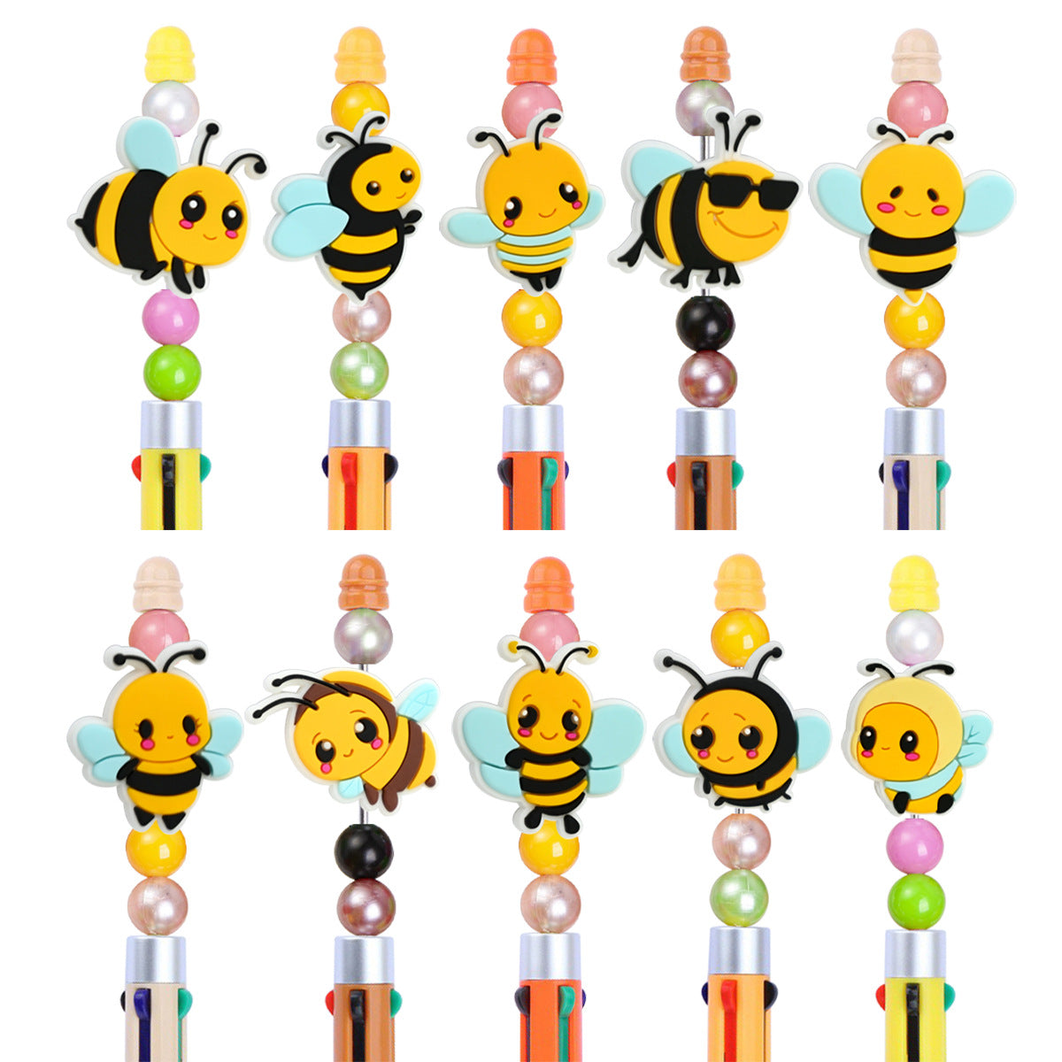 Cute Bee Silicone Focal Beads