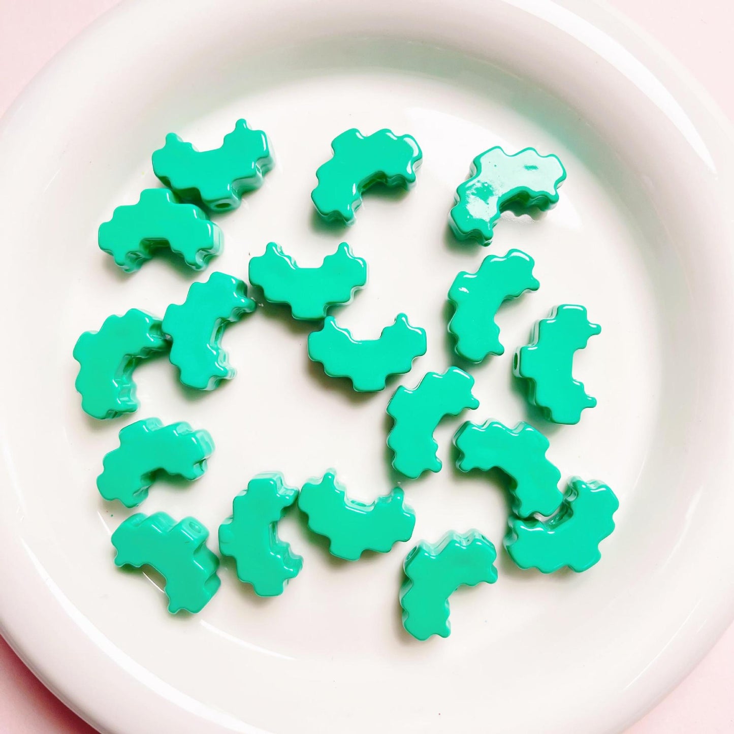 Pixel Heart Beads Enamel Acrylic Beads