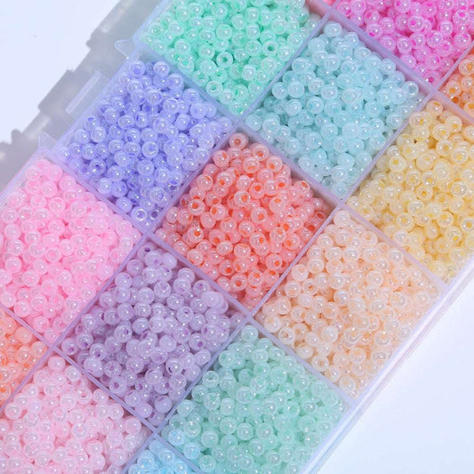4mm cream glass rice beads pearlescent