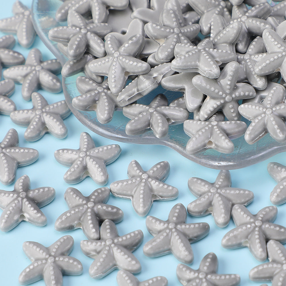 Starfish Perforated Beads Handmade Ceramic Beads