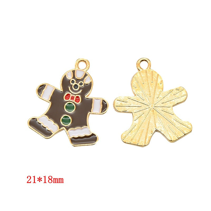 10 Pcs Christmas Series Alloy Hanging Ornaments