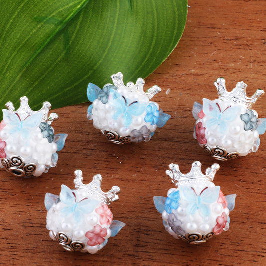 Crown Butterfly Pearl Flower Diamond Ball