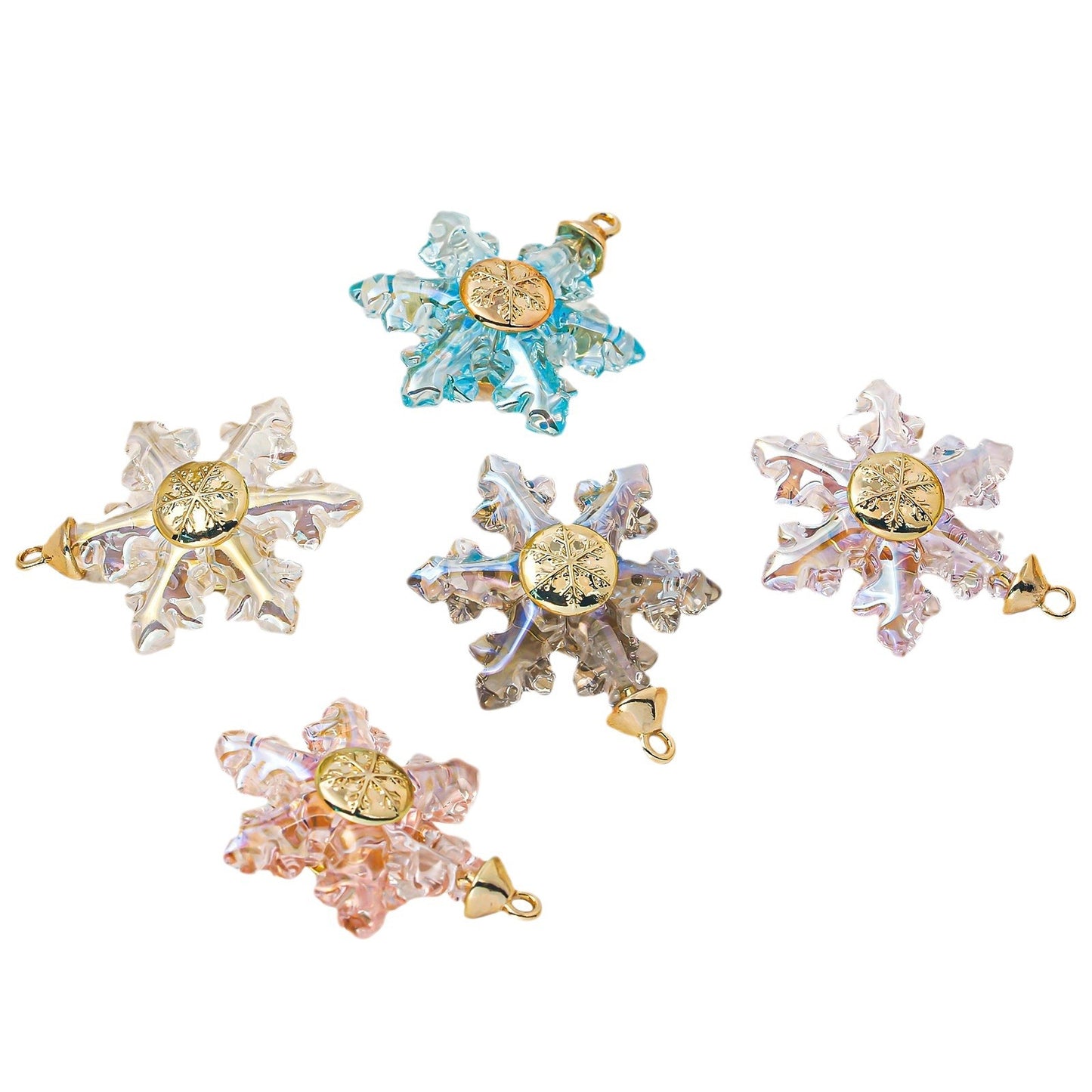 Mabe Transparent Snowflake Alloy Charm