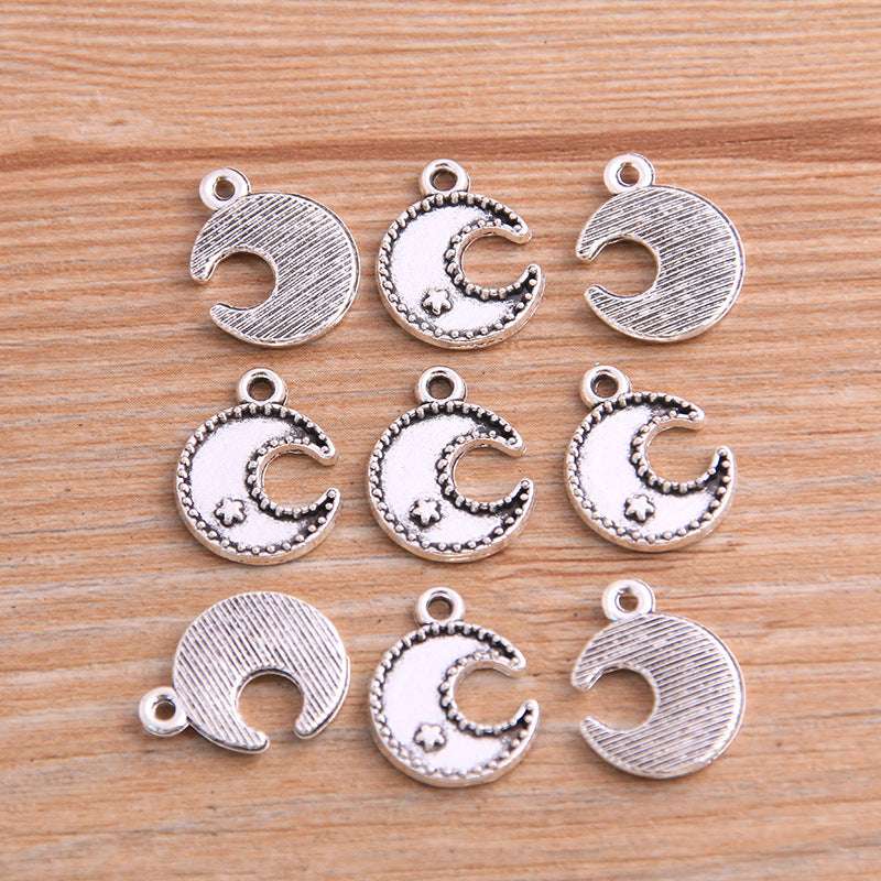 13*17mm 2 Colors DIY Zinc Alloy Jewelry Accessories Natural Charm Moon Star Pendant